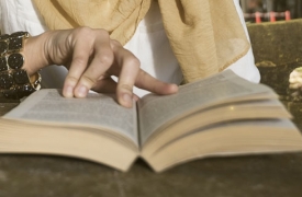 Hands on a book