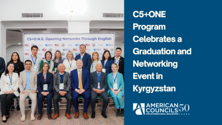Group photo of participants and AC staff at the C5+ONE program event in Bishkek, Kyrgyzstan