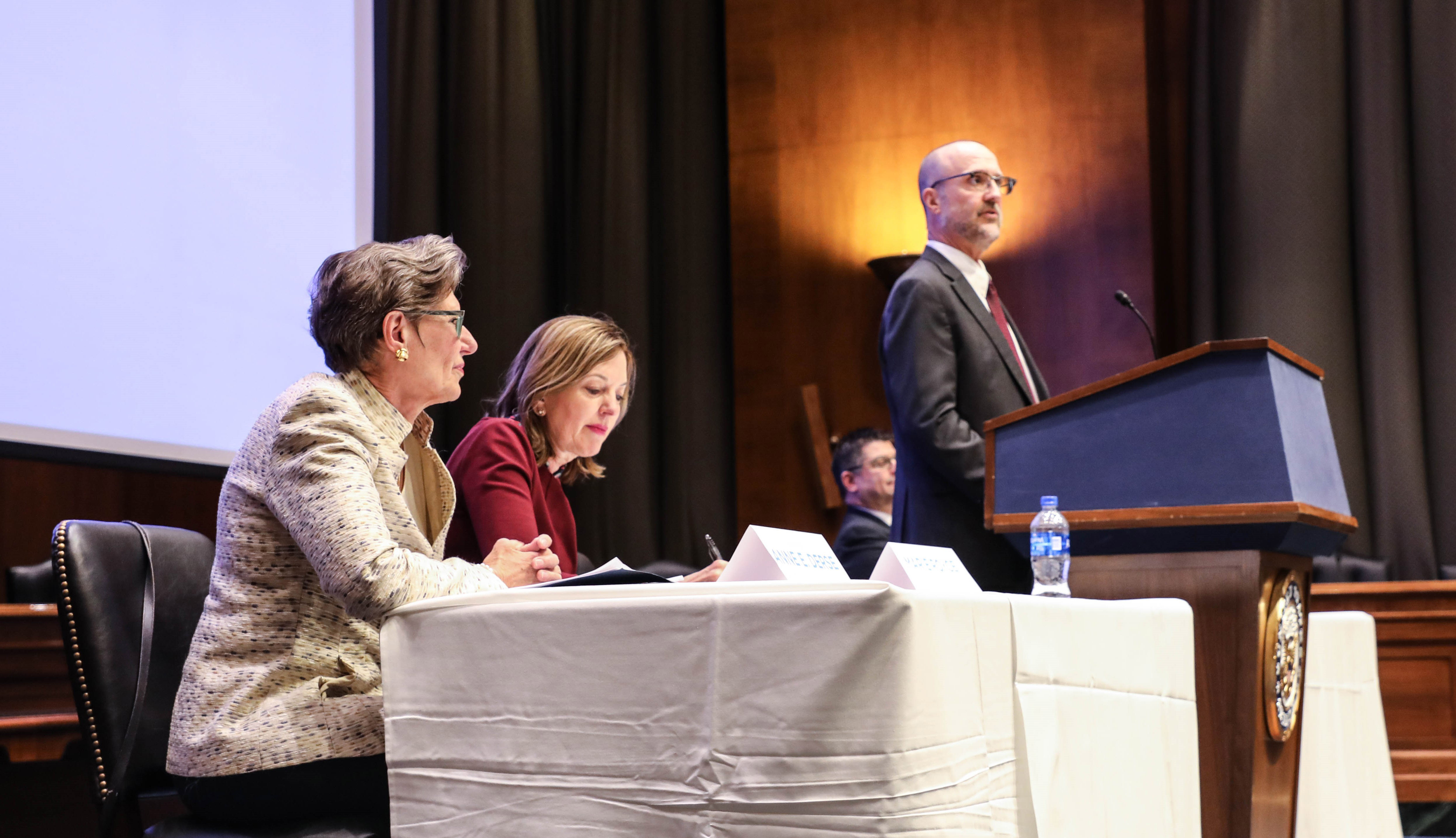 Dr. David Patton, Secretary Marie Royce, and Amb. Ann Dearse