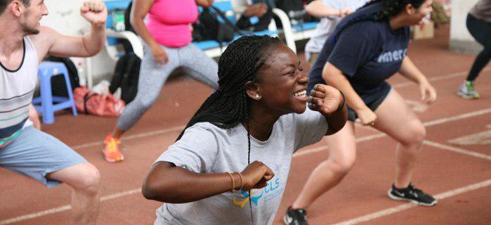 Abena enjoying a cultural event in Dalian in 2016