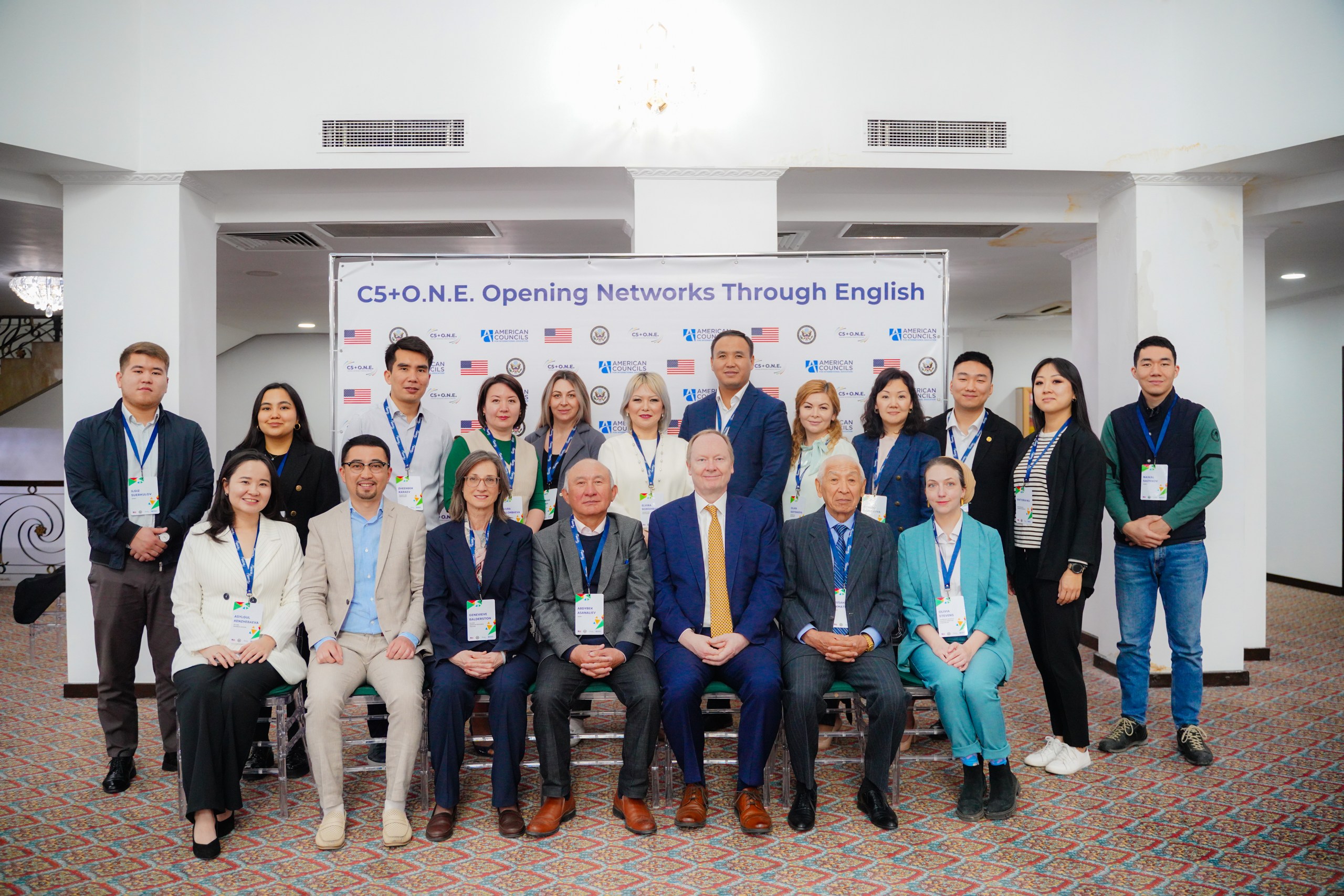 Group photo of participants and AC staff at the C5+ONE program event in Bishkek, Kyrgyzstan.