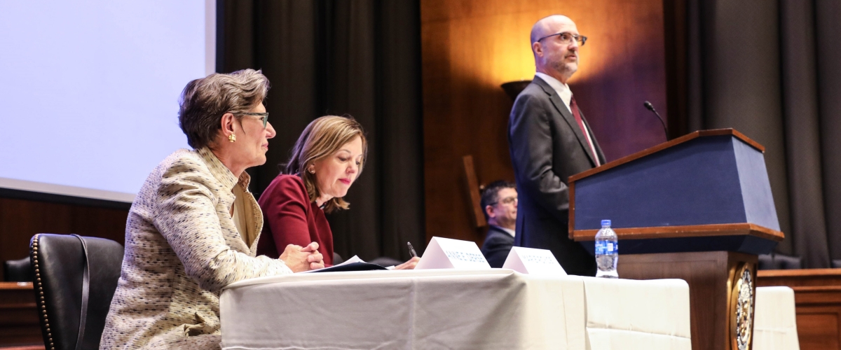 Dr. David Patton, Secretary Marie Royce, and Amb. Ann Dearse