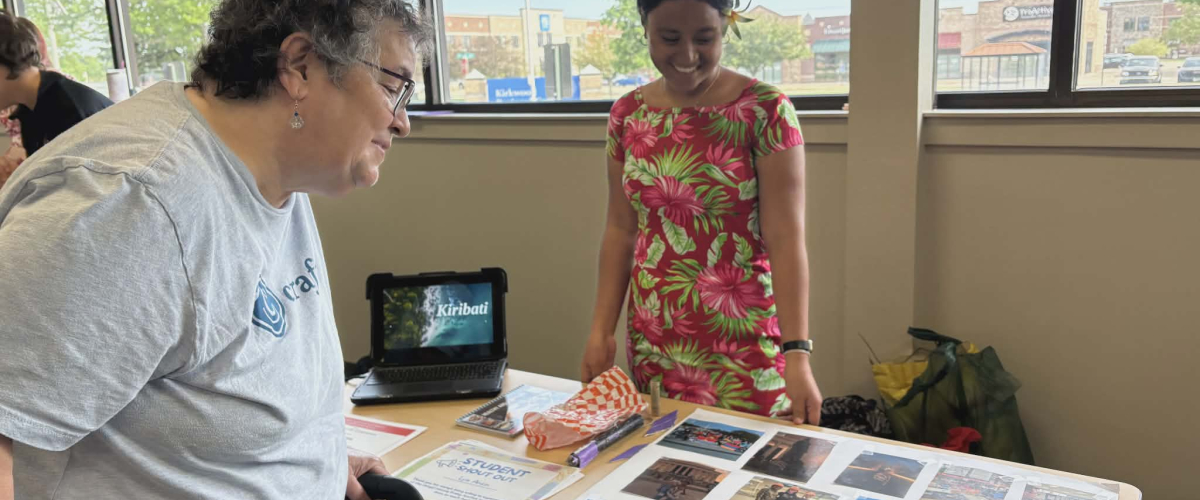 Woman giving presentation