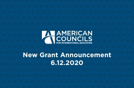 Blue graphic with white logo and text: New grant announcement 6/12/20