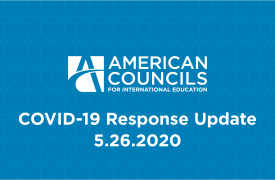 White text on a blue background: COVID-19 Response Update, 5.26.2020