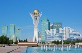 Panoramic view of Baiterek Tower, Astana, Kazakhstan. 