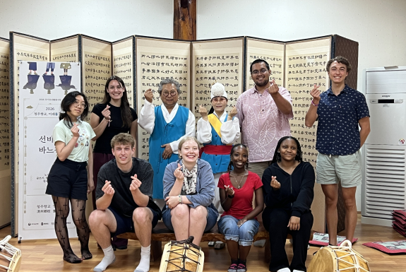 Group photo in language class