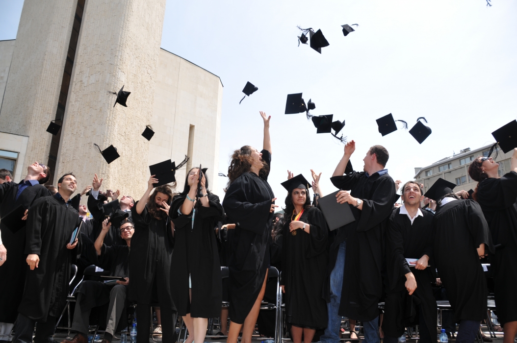 Hats fly during graduation at AUBG