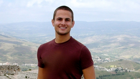 Jesse Lynch, pictured at the Krak des Chevaliers in Syria, during his year on the Arabic Overseas Language Flagship program.