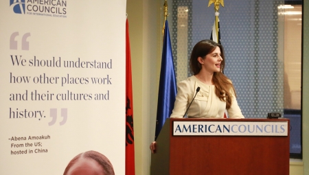 Ambassador Vlora Çitaku addresses the guests
