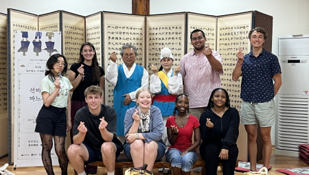 Group photo in language class